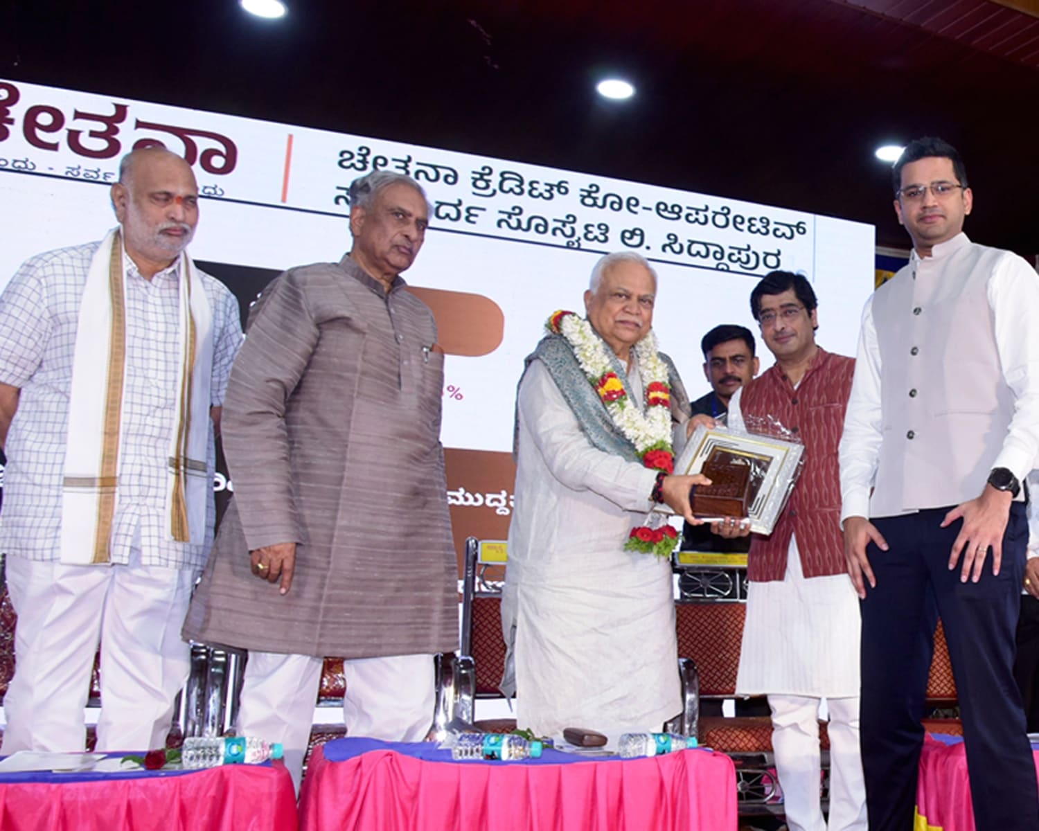 Guests being felicitated at the inauguration of Chetana Souharda